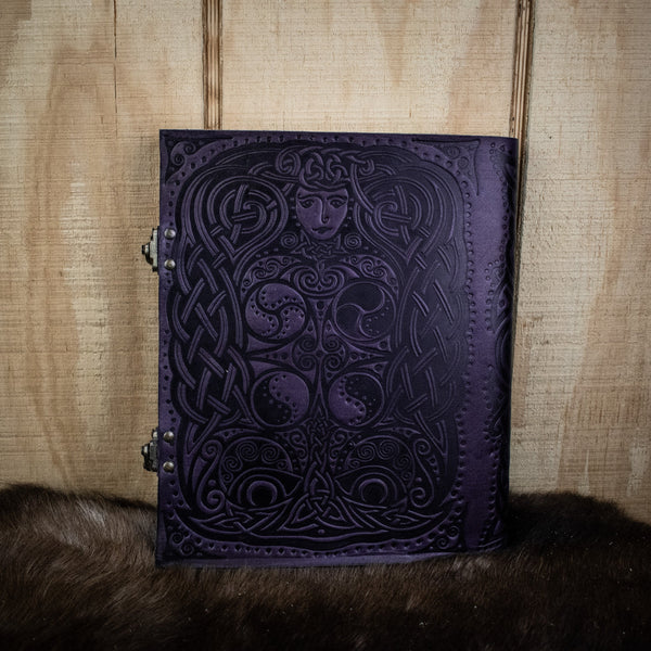 "Owl - Lady of the Forest" Purple Leather Sketchbook by Misty Mountain Gaming