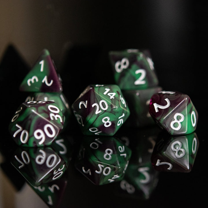 Poison Apple Acrylic Dice Set by Misty Mountain Gaming