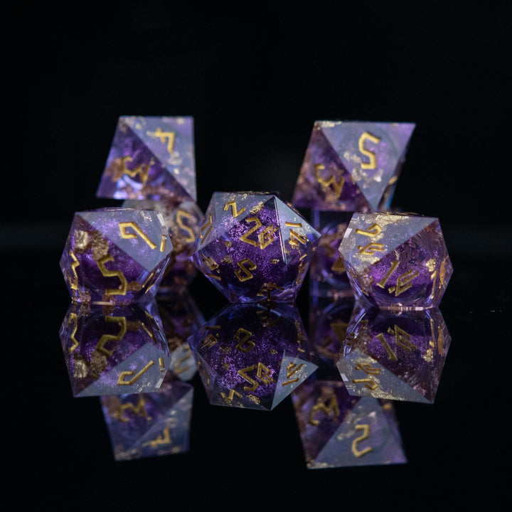 Purple Mage Liquid Core Dice Set by Misty Mountain Gaming