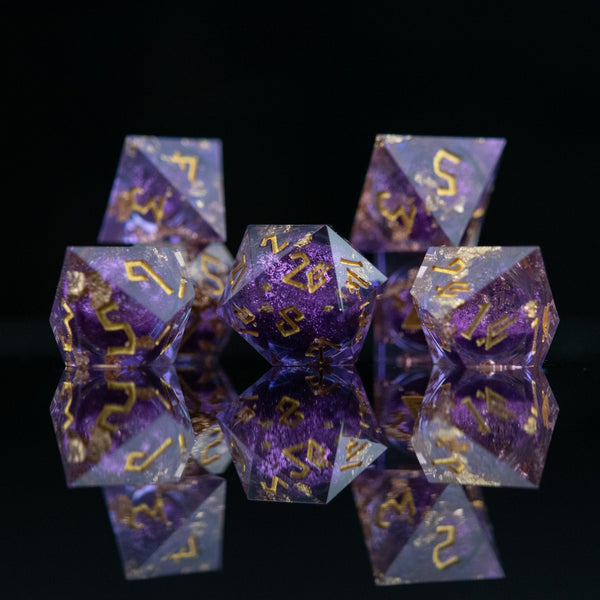 Purple Mage Liquid Core Dice Set by Misty Mountain Gaming