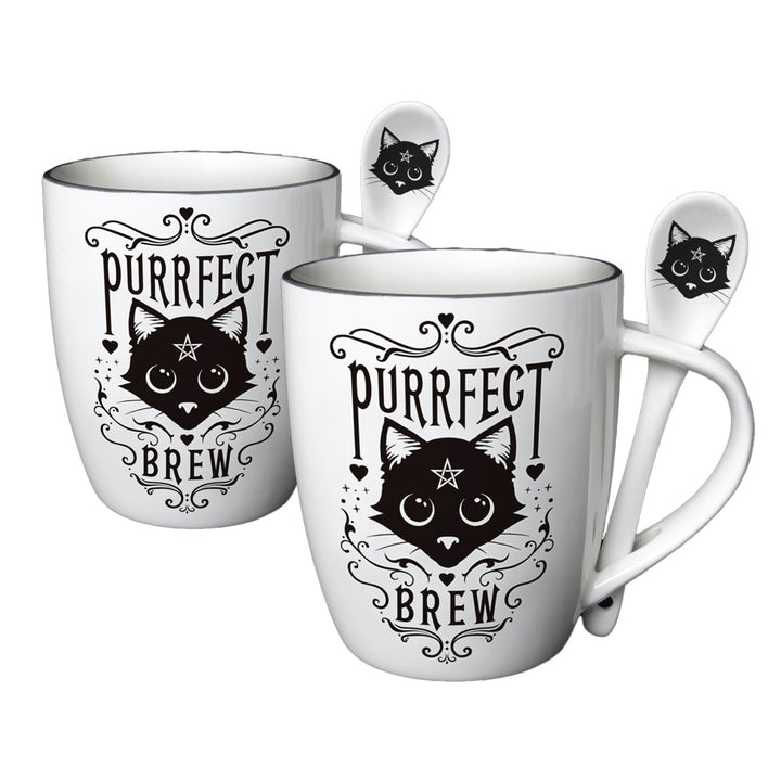 Purrfect Brew Mug and Spoon Set by Alchemy of England