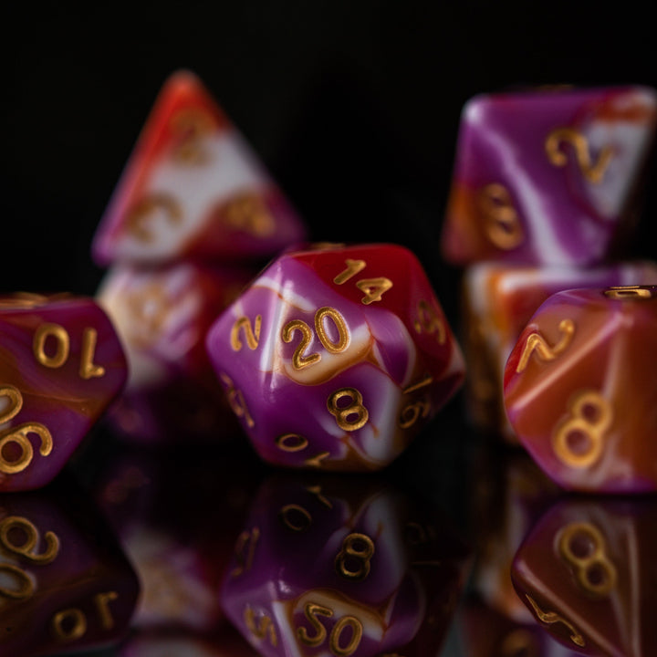 Retro Acrylic Dice Set by Misty Mountain Gaming