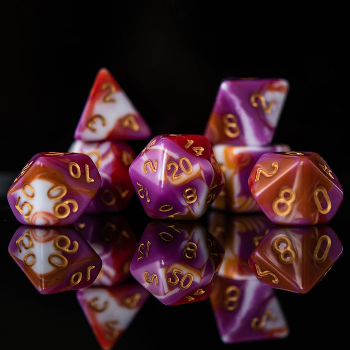 Retro Acrylic Dice Set by Misty Mountain Gaming