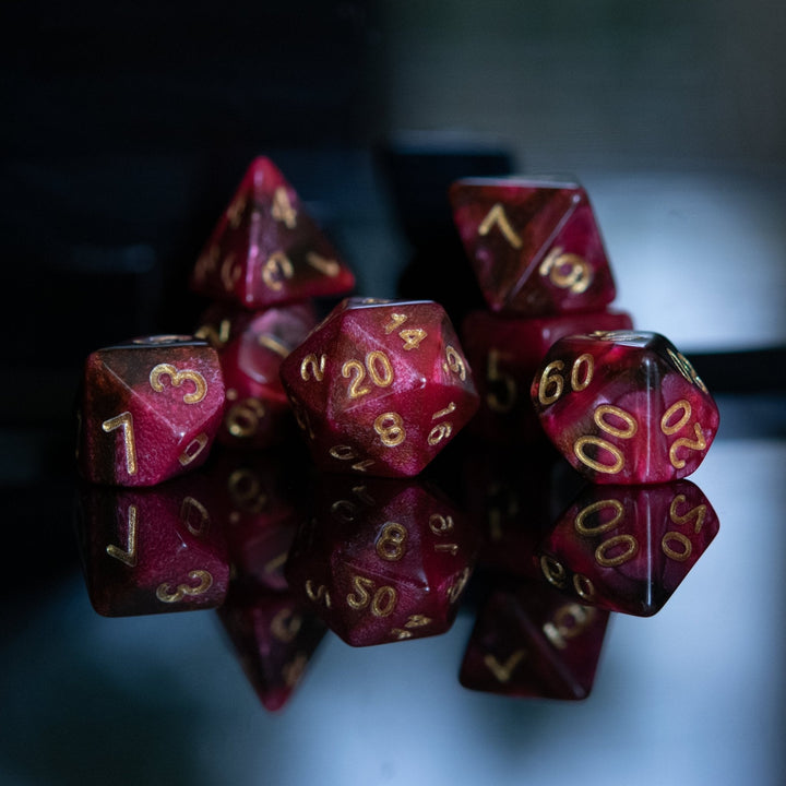 Rosette Nebula Acrylic Dice Set by Misty Mountain Gaming