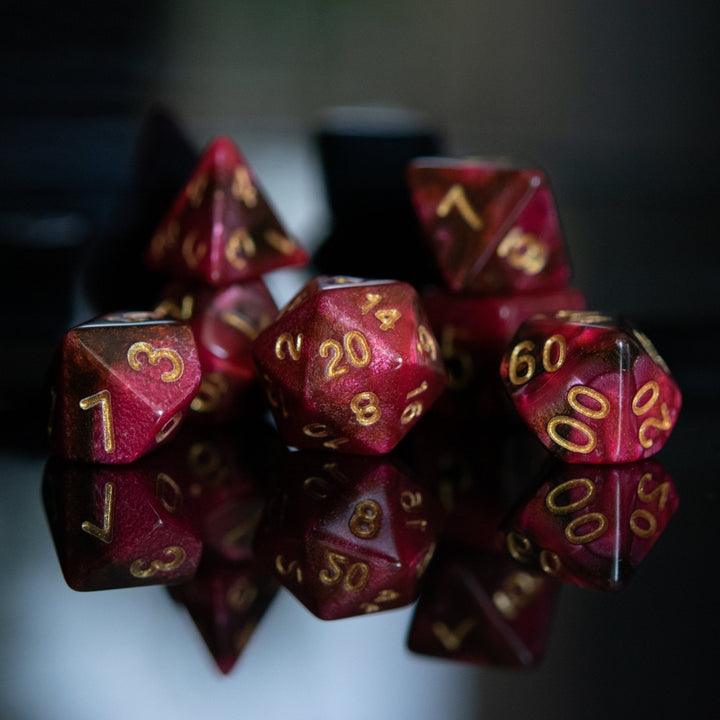 Rosette Nebula Acrylic Dice Set by Misty Mountain Gaming