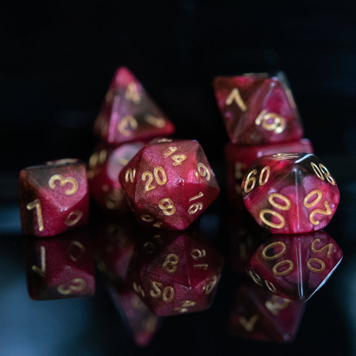 Rosette Nebula Acrylic Dice Set by Misty Mountain Gaming