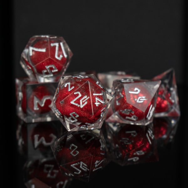 Ruby Slipper Liquid Core Dice Set by Misty Mountain Gaming