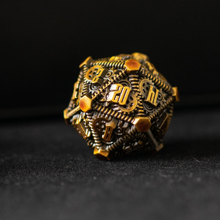 Rustic Brass - Weird West Wasteland Metal Dice Set by Misty Mountain Gaming