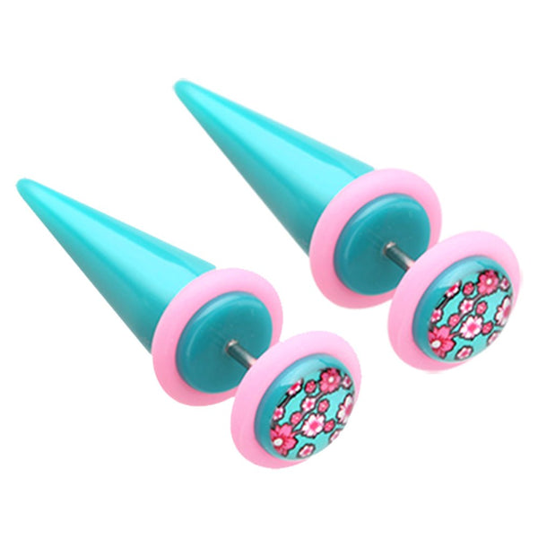 Sakura Cherry Blossom Acrylic Fake Taper (1 Pair of 2) by Halftone