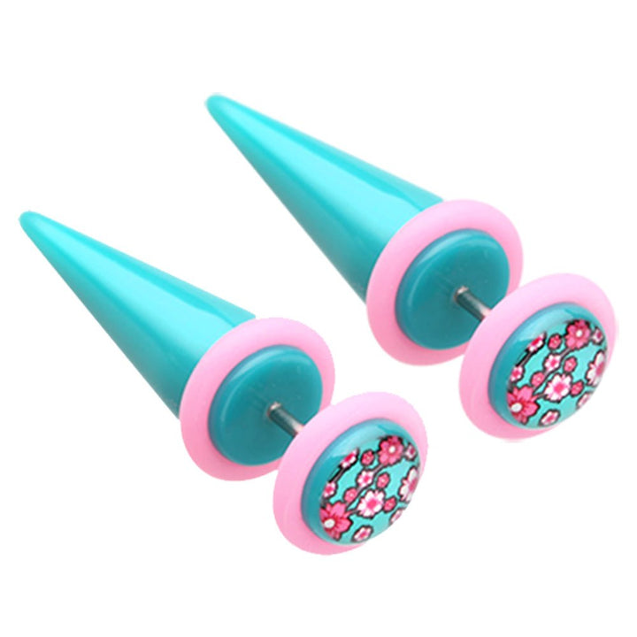 Sakura Cherry Blossom Acrylic Fake Taper (1 Pair of 2) by Halftone