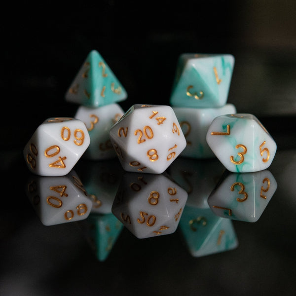 Seafoam Acrylic Dice Set by Misty Mountain Gaming