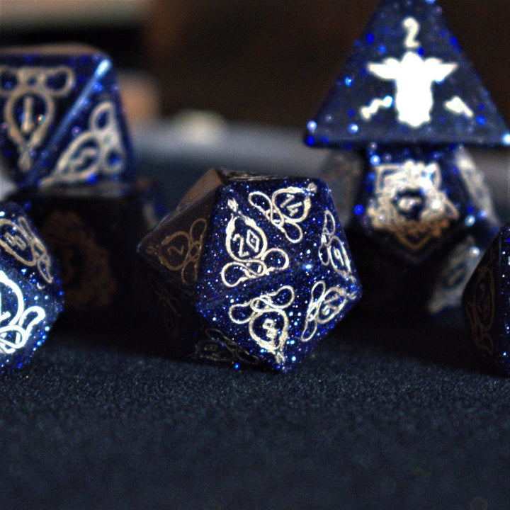 Serpent of Midgard Blue Sandstone Dice Set by Misty Mountain Gaming