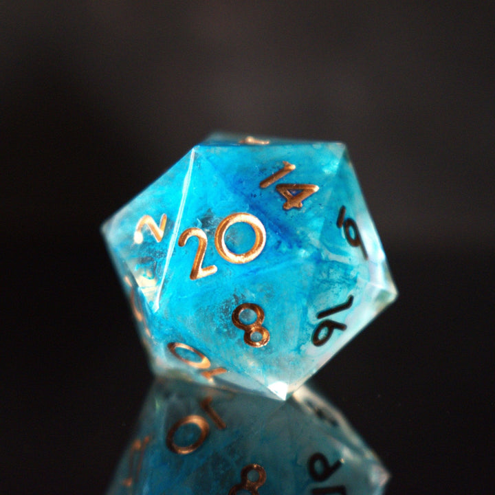 Shape of Water Sharp-Edged Resin Dice Set by Misty Mountain Gaming