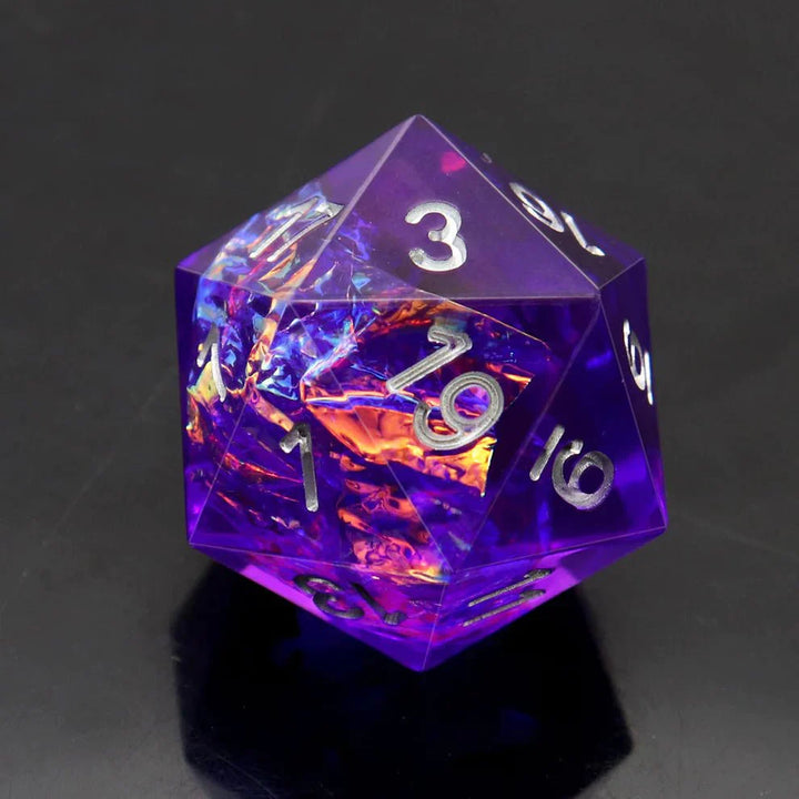 Sharp Edge: Violet Galaxy Dice Set by Haxtec