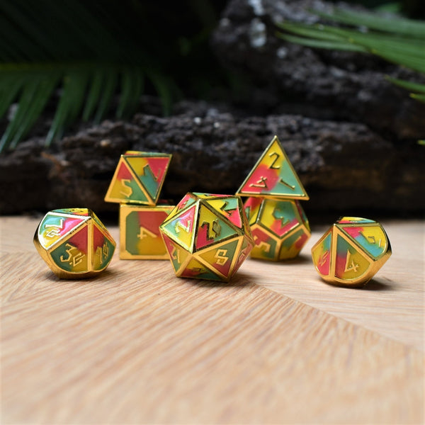 Sherbet Swirls Metal Dice Set by Misty Mountain Gaming