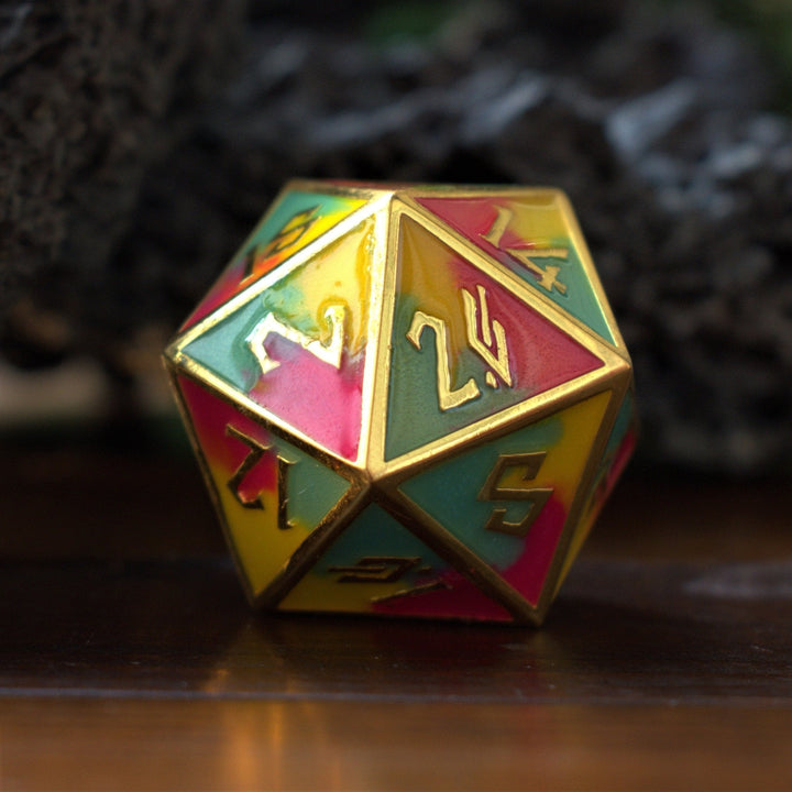 Sherbet Swirls Metal Dice Set by Misty Mountain Gaming