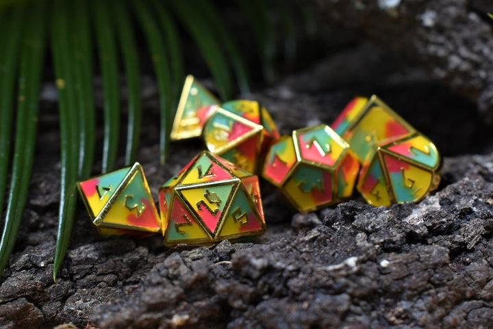 Sherbet Swirls Metal Dice Set by Misty Mountain Gaming