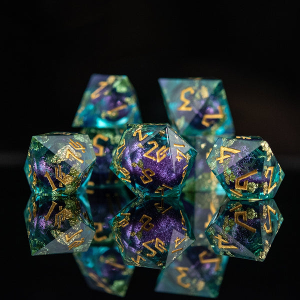 Siren's Treasure Liquid Core Dice Set by Misty Mountain Gaming