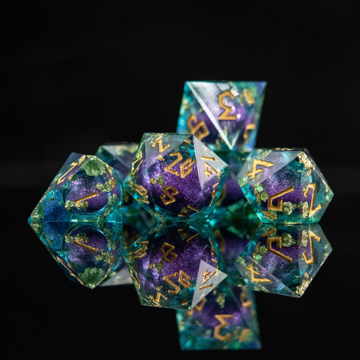 Siren's Treasure Liquid Core Dice Set by Misty Mountain Gaming