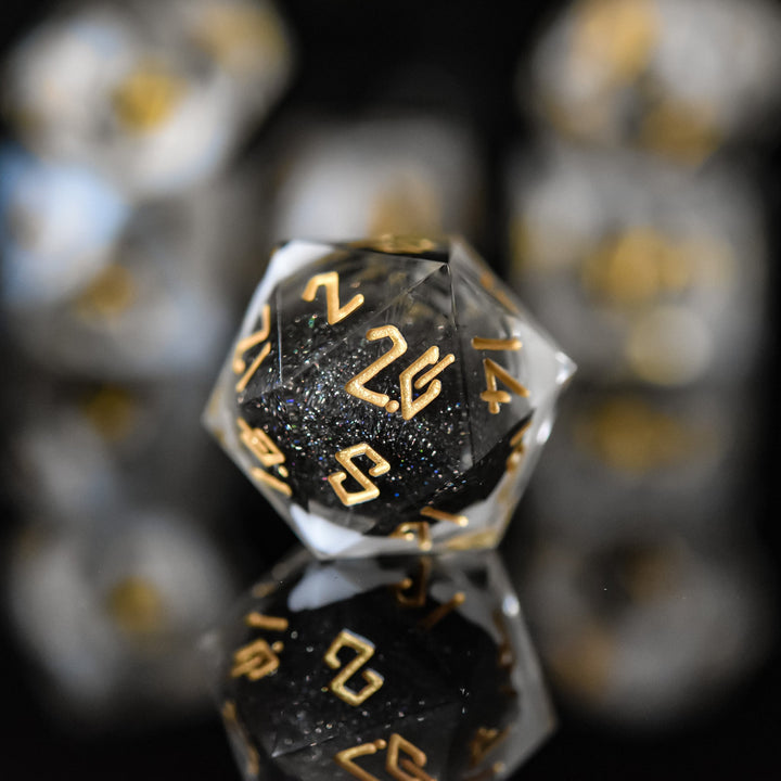 Smoke and Mirrors Liquid Core Dice Set by Misty Mountain Gaming