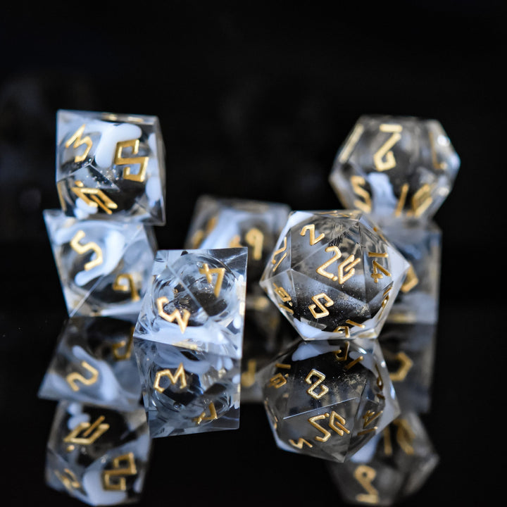 Smoke and Mirrors Liquid Core Dice Set by Misty Mountain Gaming