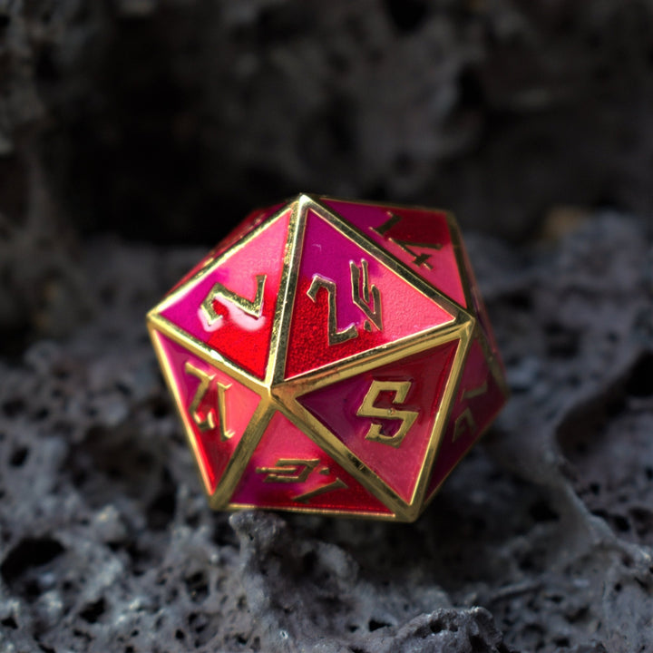 Strawberry Daiquiri Metal Dice Set by Misty Mountain Gaming