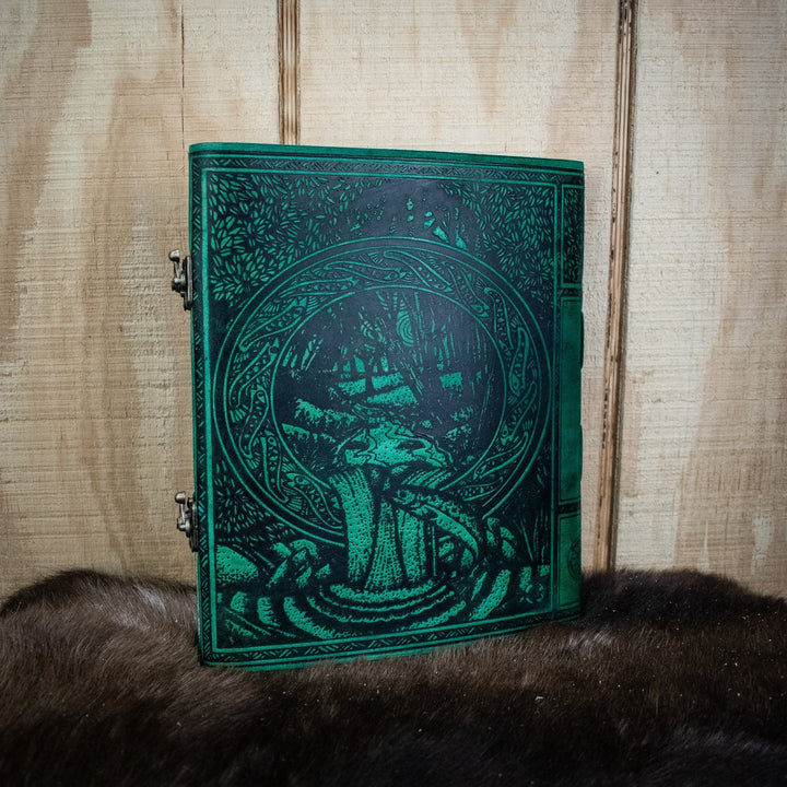 "Tree of Life" Green Leather Sketchbook by Misty Mountain Gaming