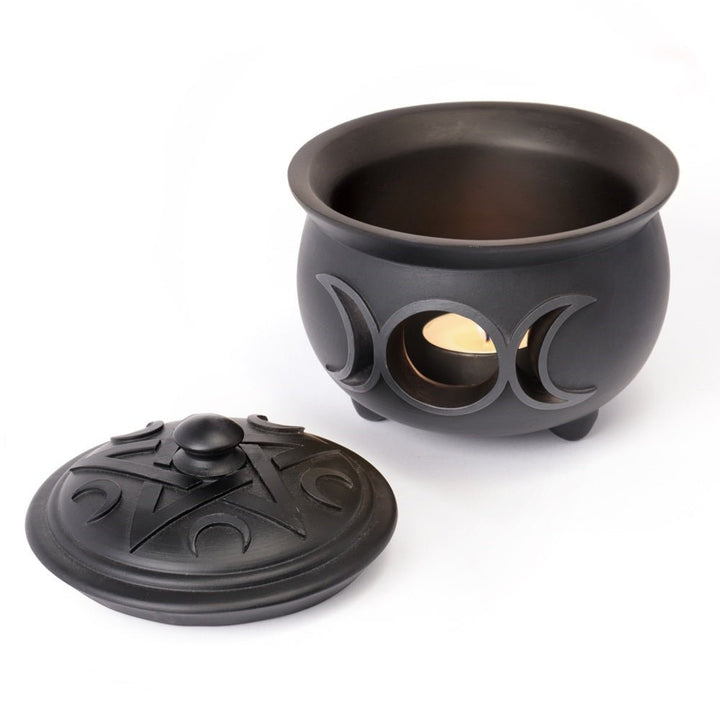 Triple Moon Cauldron Pot Tea Light Holder by Alchemy of England