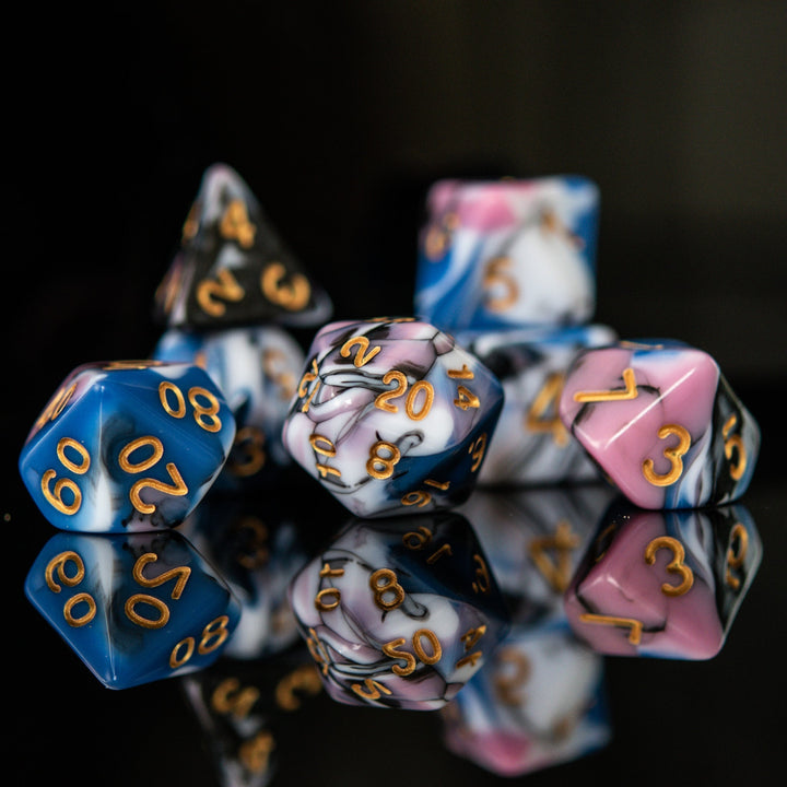 Twisted Dreams Acrylic Dice Set by Misty Mountain Gaming