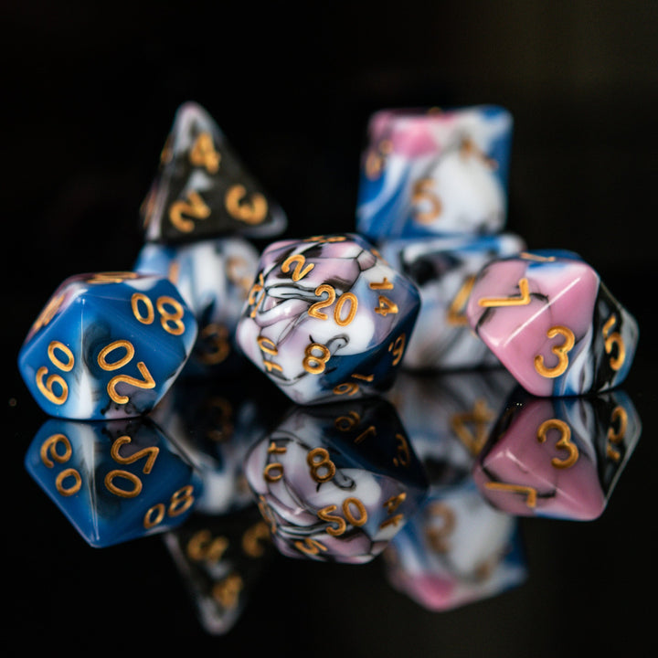 Twisted Dreams Acrylic Dice Set by Misty Mountain Gaming