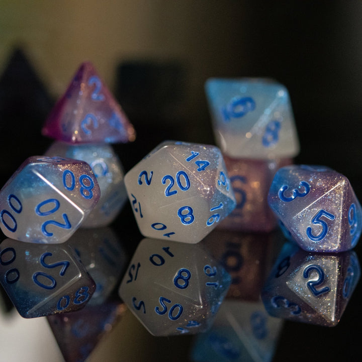 Unicorn Nebula Acrylic Dice Set by Misty Mountain Gaming