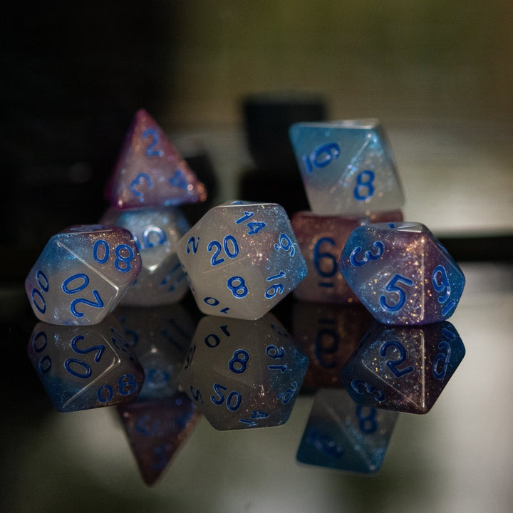 Unicorn Nebula Acrylic Dice Set by Misty Mountain Gaming