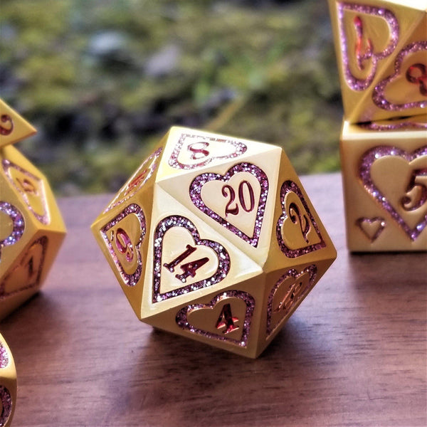 Valentine Heart Metal Dice Set by Misty Mountain Gaming