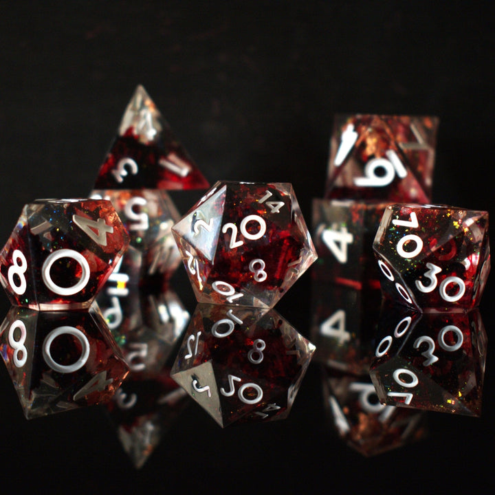 Vampiric Touch Sharp-Edged Resin Dice Set by Misty Mountain Gaming