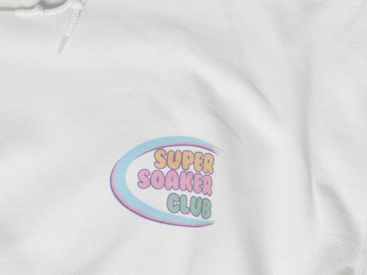 White Hoodie With Super Soaker Print by Dreambutdonotsleep