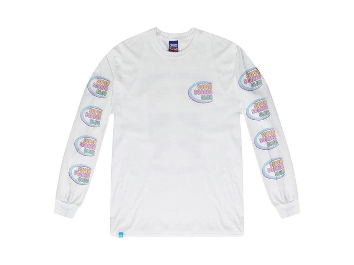 White Long Sleeved T-shirt Super Soaker Print-3