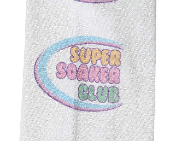 White Long Sleeved T-shirt Super Soaker Print-4