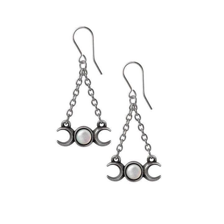 Wiccan Moon Dropper Earrings by Alchemy of England