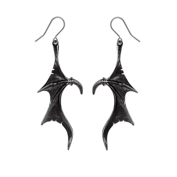 Wings of Midnight Dropper Earrings by Alchemy of England