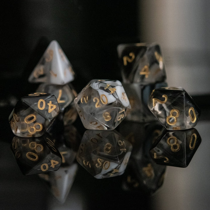 Yin and Yang Acrylic Dice Set by Misty Mountain Gaming