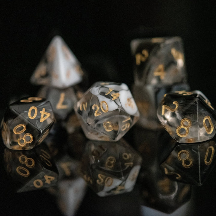 Yin and Yang Acrylic Dice Set by Misty Mountain Gaming