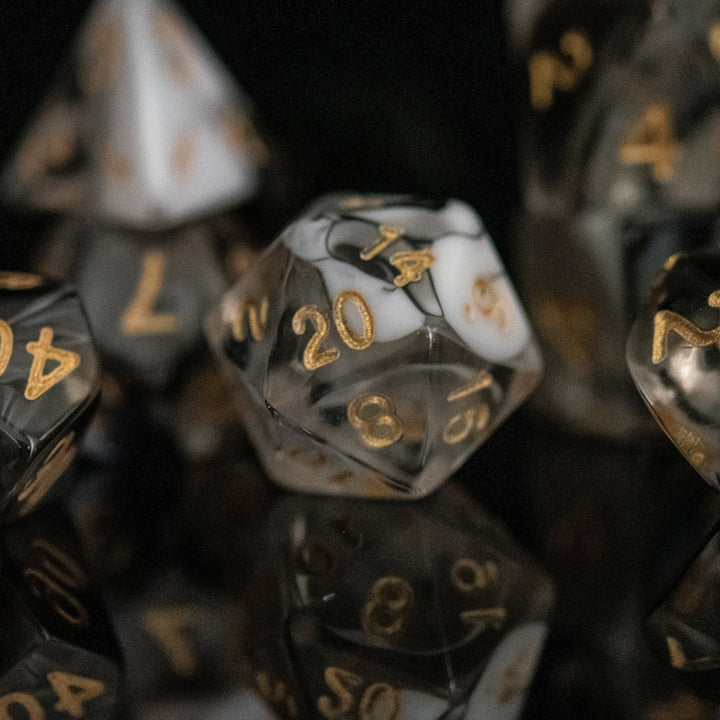 Yin and Yang Acrylic Dice Set by Misty Mountain Gaming