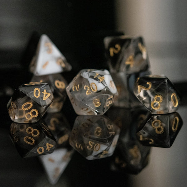 Yin and Yang Acrylic Dice Set by Misty Mountain Gaming