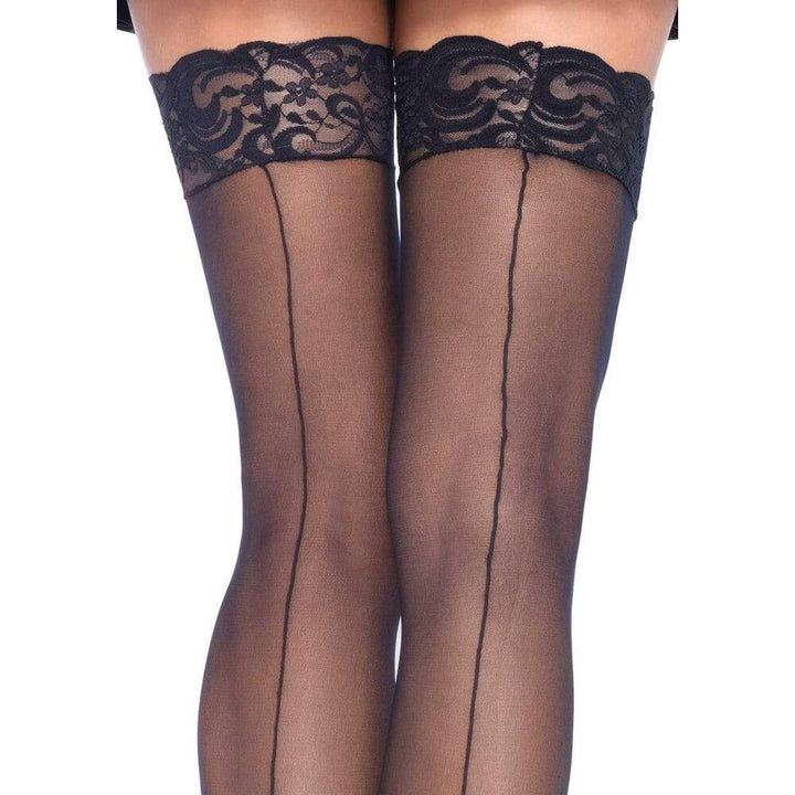 Leg Avenue Sheer Stockings With Backseam Black Czechia 6 to 12-1