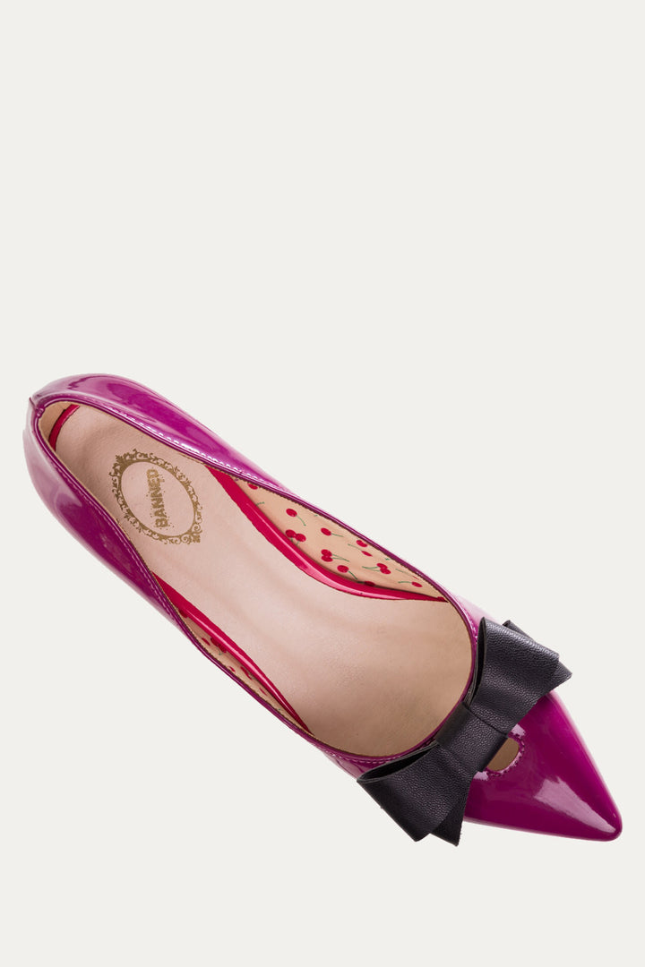 Banned Apparel - Purple Belle Kitten Heel Pump Slim Fit by Banned Apparel