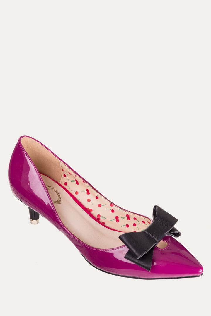 Banned Apparel - Purple Belle Kitten Heel Pump Slim Fit - napoleonshousecleaning Husinec