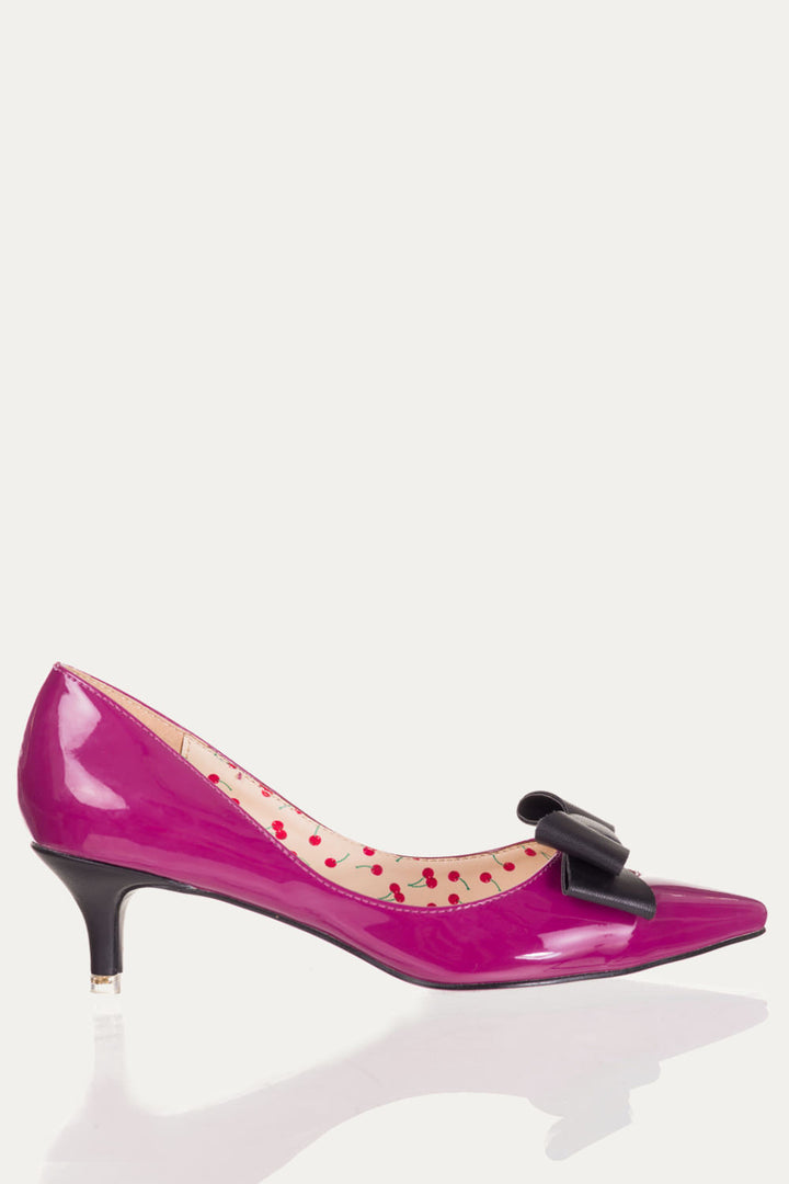 Banned Apparel - Purple Belle Kitten Heel Pump Slim Fit by Banned Apparel