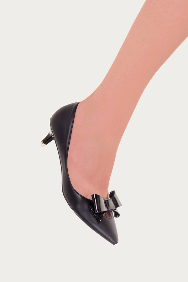 Banned Apparel - Black Belle Kitten Heel Pump Slim Fit by Banned Apparel