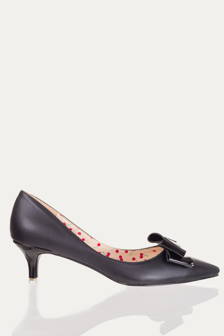 Banned Apparel - Black Belle Kitten Heel Pump Slim Fit by Banned Apparel