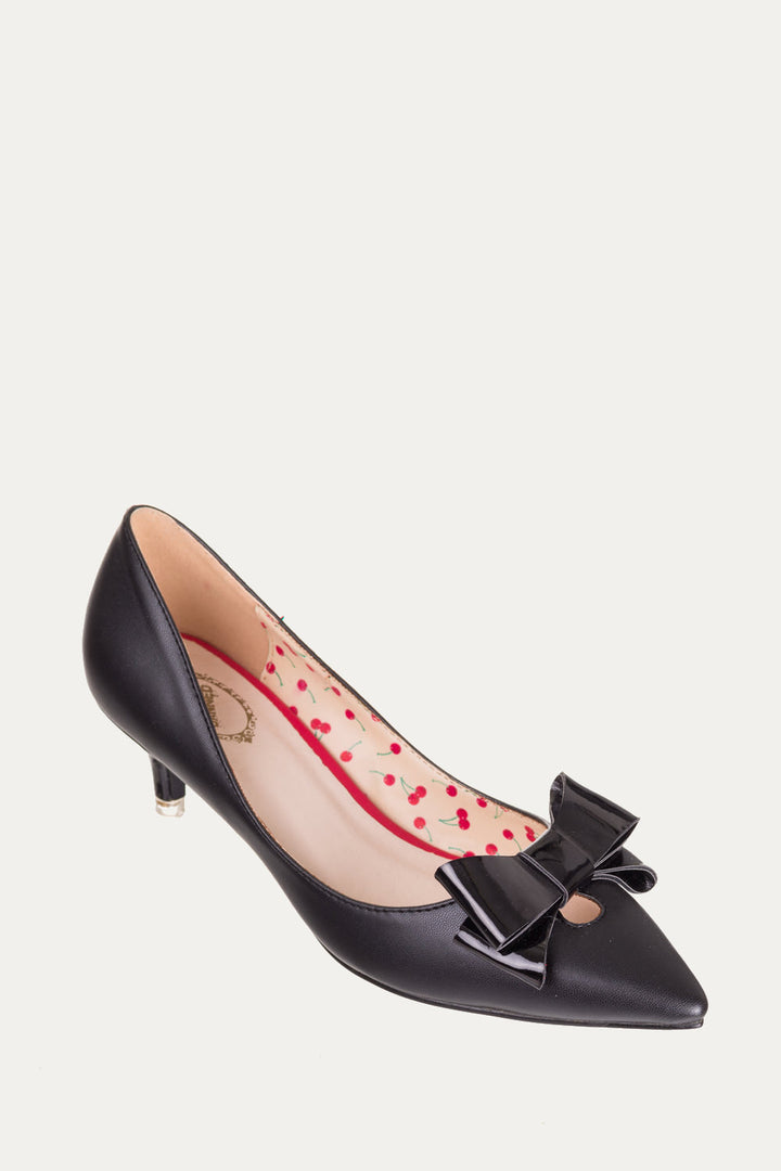 Banned Apparel - Black Belle Kitten Heel Pump Slim Fit by Banned Apparel